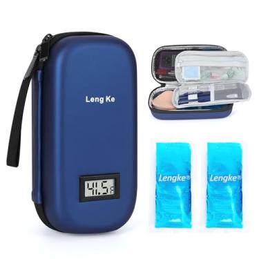 Imagem de YOUSHARES Estojo de viagem para refrigerador de insulina com 2 pacotes de gelo aprovados pela TSA, bolsa de resfriamento de medicamentos para diabéticos com exibição de temperatura, kit de
