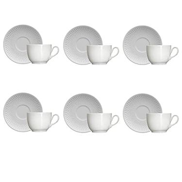 Imagem de Jogo Xicara Cafe Capuccino C/Pires Porcelana 75 ml - Kit 6