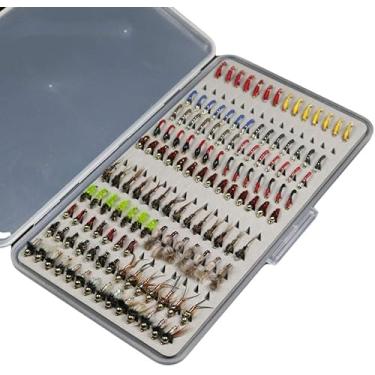 Imagem de 133 pçs/conjunto ultrafino portátil ninfa Scud Midge Moscas Kit sortido com caixa de pesca de truta, iscas de mosca, iscas de robalo, presentes de pesca para homens
