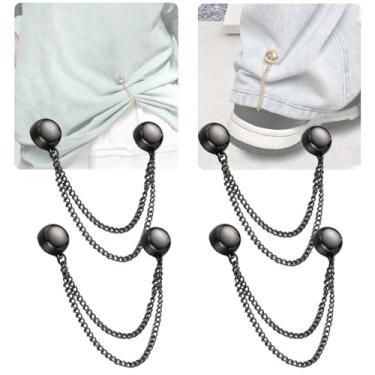 Imagem de Pacote com 4 clipes magnéticos multifuncionais para roupas, botões de força magnética, corrente de ímãs Hijab poderosos, broche multiuso sem alfinete para cardigã xale acessórios de roupas bainha