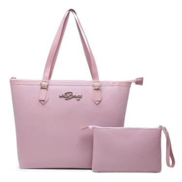 Imagem de Kit Bolsa Feminina Tipo Sacola + Necessaire Willibags (Rosa)