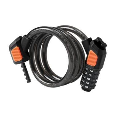 Imagem de menolana 5 dígitos Código de bicicleta Bloqueio de cabine de segurança Equipamento de trava, Preto