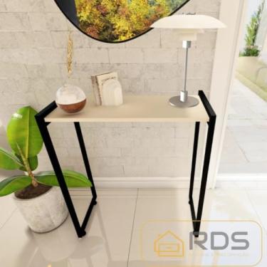 Imagem de Mesa Buffet Balcão Aparador Bella Pés Preto 68X30X90 (Bege)