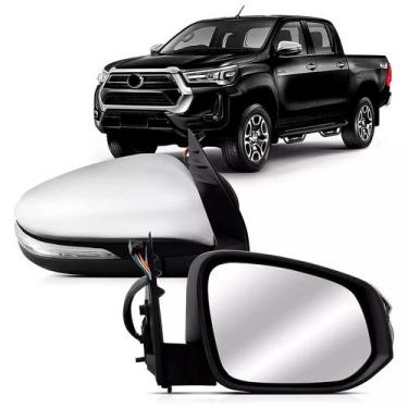 Imagem de Par Retrovisor Hilux 2016 17 18 19 Cromado Eletrico C/pisca - Geral