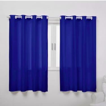 Imagem de Cortina de Janela Oxford Liso 2,80m x 1,70m Simples para Varão com 16 Ilhós (AZUL ROYAL)