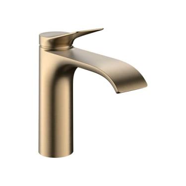 Imagem de hansgrohe Vivenis Modern Torneira para pia de banheiro com 1 furo 55,88 cm de altura em bronze escovado, 75020141
