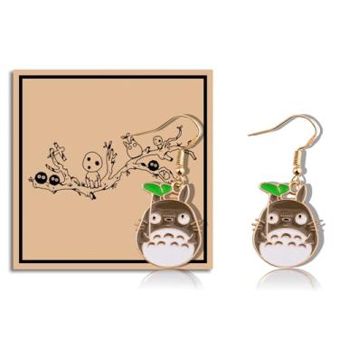 Imagem de MAOFAED Brinco de gato com folha de anime Kawaii para fãs, joias de anime japonês, presente para amantes de mangá (brinco de gato), Metal, Sem pedra preciosa