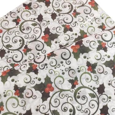 Imagem de Papel De Seda Estampado 50x70 Pacote Com 50 Azevinho Natal - Upontocom