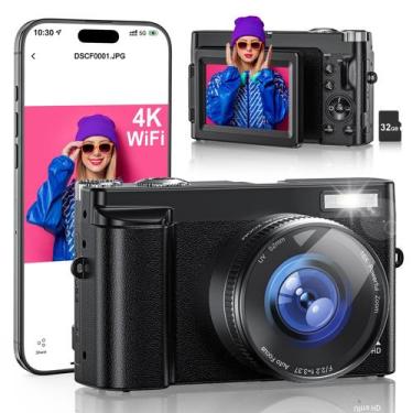 Imagem de Câmera digital SIXTARY 4K 64MP WiFi 16X Zoom com cartão de 32GB e 2 ba