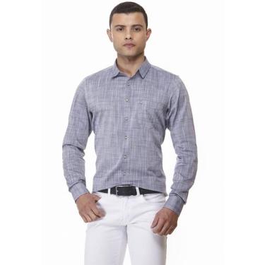 Imagem de Camisa Slim Zaiko Flame Manga Longa 2035, Marinho, M, Masculino