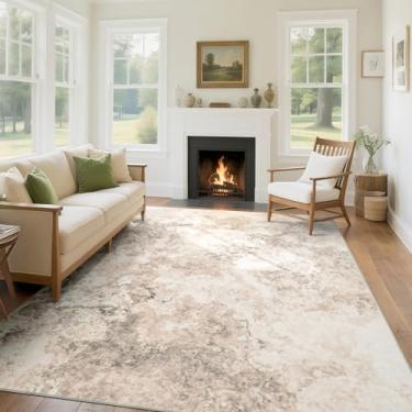 Imagem de Asrug Tapete abstrato grande 20 x 3 metros - Tapete moderno antiderrapante, tapete de sala de estar, quarto, cozinha, lavável na máquina, 20 x 25 cm, decoração de piso interior macio fácil de limpar