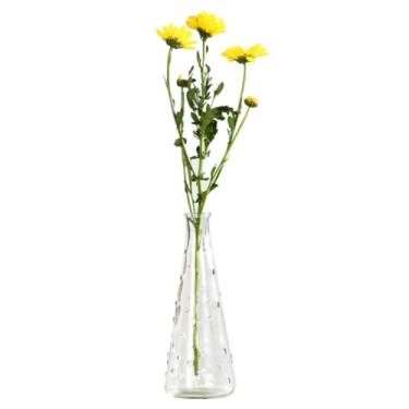 Imagem de Vasos de flores de vidro transparente, pequeno calibre, vaso floral decorativo para decoração de casa, sala de estar, escritório e centros de mesa