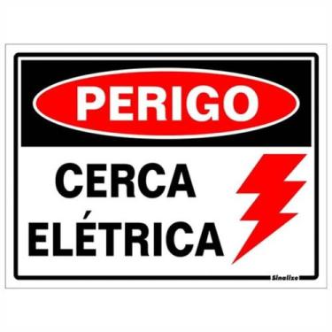 Imagem de Placa de Aviso / Sinalização - Cuidado Cerca elétrica - CE03 (15x20cm)