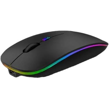 Imagem de Mouse Sem Fio Recarregável Wireless Bluetooth Óptico LED RGB Colorido Ergonômico 2.4 GHz USB Para Notebook, Computador, PC e Desktop - Linha Premium SellXpert (Preto)