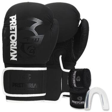 Imagem de Kit Luva De Boxe Muay Thai FX2 - Pretorian, Preto, Prata, 10 Oz