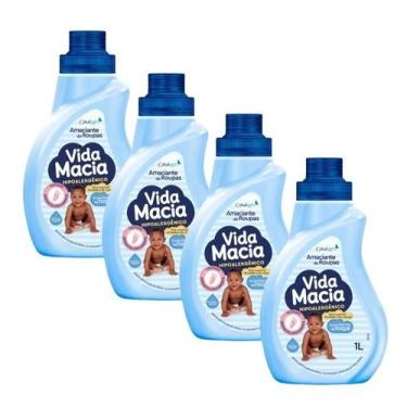 Imagem de Kit 4 Amaciante Diluido Vida Macia Glicerina e Lavanda 1L
