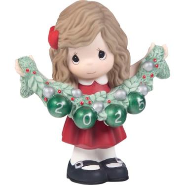 Imagem de Precious Moments 251001 Deck The Halls 2025 Dated Girl Bisque Porcelain Figurine