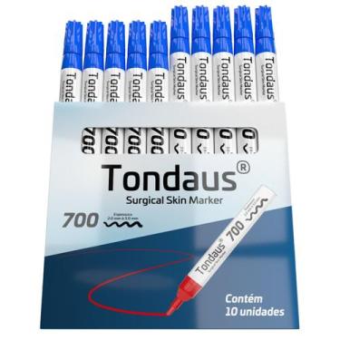 Imagem de CANETA MARCAÇÃO CIRÚRGICA 2.0 a 3.0MM AZUL 10UN TONDAUS 700, AZUL