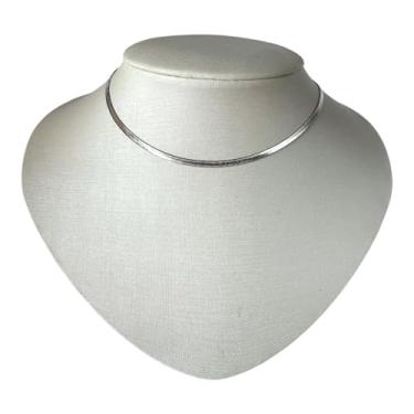 Imagem de Colar Choker fita grumet Laminada feminino Folheada A Prata Antialergico