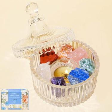 Imagem de Castiçal de vidro de cristal, peça central de casamento, luz de mesa decorativa para jantar (7 chakras)
