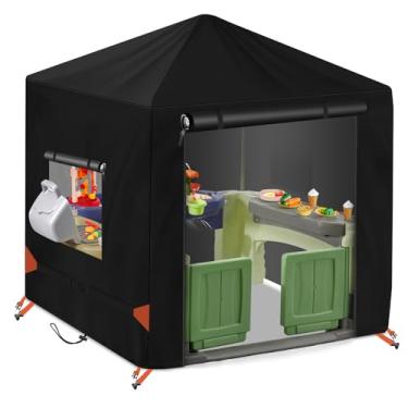 Imagem de Capa de brinquedo infantil para uso ao ar livre, à prova d'água, adequada para várias marcas com o mesmo tamanho, tecido Oxford resistente 600D, preta (142 cm L x 142 cm P x 152 cm A)