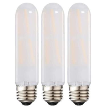 Imagem de Lâmpada LED Leools T10 8W 2700K 800lm regulável E26 120V, pacote com 3