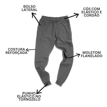 Imagem de Calça Masculina de Moletom Jogger Inverno Cinza