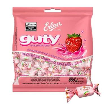 Imagem de Bala Erlan Mastigável Guty Morango 500g