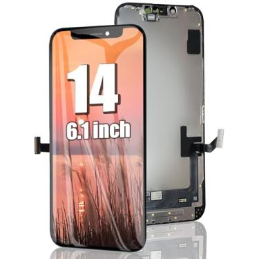 Imagem de EFAITHFIX Tela de substituição para iPhone 14, tela LCD de 6,1 polegadas, tela sensível ao toque 3D, montagem de moldura digitalizadora Full HD, compatível com o modelo A2649, A2881, A2882, A2883