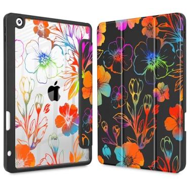 Imagem de Tuiklol Capa para iPad 10.2, versão 2021, 9ª geração, suporte embutido para lápis, suporte de três dobras, proteção de TPU (Poliuretano Termoplástico) para iPad 10.2 de 2020 e 2019 [8/7], cor preta