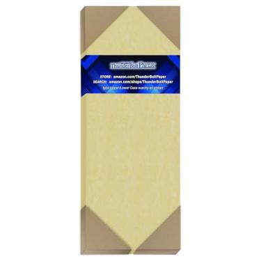 Imagem de 100 folhas de papel de cobertura de pergaminho dourado de 29,5 kg 10,25 x 28 cm tamanho de meia letra cortado longo - folhas coloridas com peso de cartolina - Semblância de pergaminho imprimível