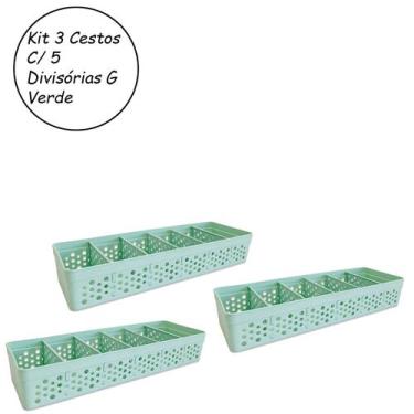 Imagem de Kit 3 Cesto Organizadores Armário Gaveta Lavanderia Multiuso - Usual U