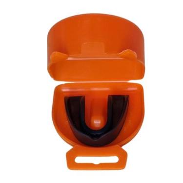 Imagem de Estojo Laranja e Protetor Bucal Simples Moldável P/ Muay Thai, Boxe - 