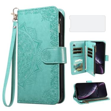 Imagem de Asuwish Capa de telefone para iPhone XR 6.1 capa carteira celular com protetor de tela de vidro temperado e porta-cartão de crédito flor com suporte para iPhoneXR iPhone10R i Phonex 10XR 10R RX CR