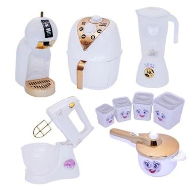 Imagem de Kit Cozinha Princesa Eletro Menina Branco Air Fryer 9Pç - Altimar