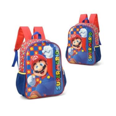 Imagem de Mochila Costas Infantil Super Mario Estrelas Luxcel