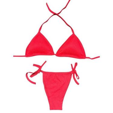 Imagem de Biquini Conjunto Tecido Canelado Com Bojo Bikini Varias Cores Verão Te
