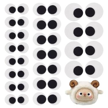 Imagem de PH PandaHall 3 tamanhos 60 pares de olhos de feltro redondos planos amigurumi olhos de feltro branco preto kawaii crochê costurado no olho para Amigurumi crochê bichos de pelúcia urso de pelúcia DIY