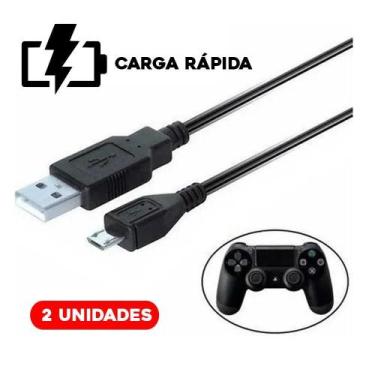 Imagem de Kit 2 Carregador Controle Ps4 Manete Play 4 3 Metros Grande - Xcell