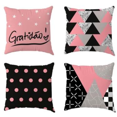 Imagem de Almofadas Decorativas Conjunto de Fronhas Decorativas com ZíPer de 4 PeçAs Perfeito para DecoraçãO de Quarto e Sala de Estar(AP09)