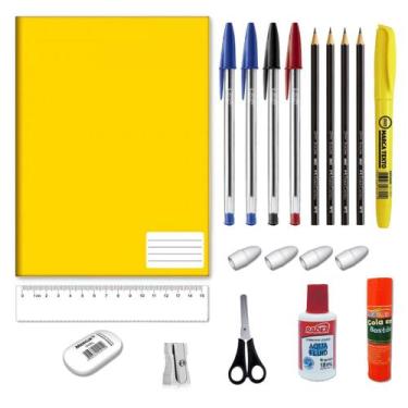 Imagem de Material escolar kit com 20 peças, escolha a cor do caderno Grande - F