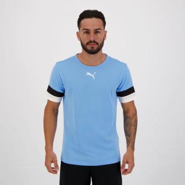 Imagem de Camisa Puma Teamrise Azul e Preta, G