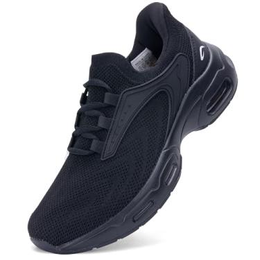 Imagem de Artlea Tênis feminino de caminhada com suporte de arco ortopédico para fascite plantar tênis feminino moderno para alívio da dor nos pés, tamanho 35-42, Preto, 38