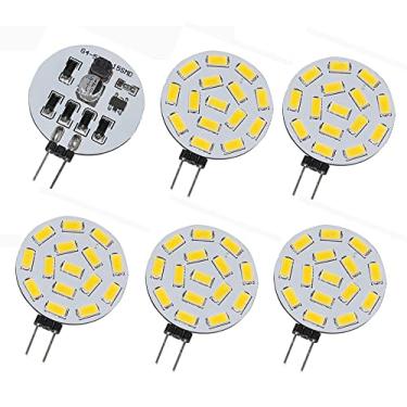 Imagem de Lâmpada LED 5X G4 branca quente 3000K 12V AC/DC 3W LED de pino lateral, equivalente a substituição de lâmpada de halogêneo de 30W, não regulável, G4 15 LED 5730 SMD, pacote com 5