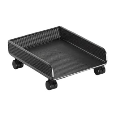 Imagem de IEUDNS Cesta de armazenamento com rodinhas, prateleira de armazenamento, fácil acesso, organizador prático e resistente sob o armário para sala de estar e, Black L