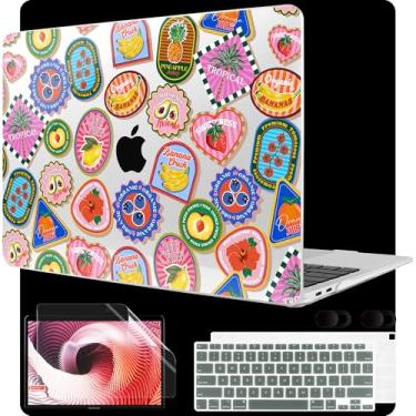 Imagem de MEEgoodo Capa para MacBook Air de 13 polegadas 2021, 2020, 2019, 2018, lançada, A2337, M1, A2179, A1932, com Touch ID, capa rígida de plástico e capa de teclado compatível com MacBook Air 13.3, fruta