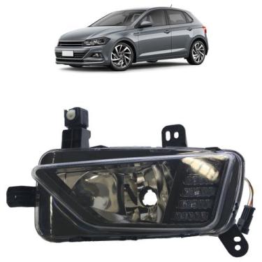 Imagem de Farol Milha Auxiliar Polo 2018 2019 2020 Lente Lisa Acrílico Carcaça P