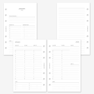 Imagem de MAY PAPER CO. Recarga de agenda semanal compacta Franklin Covey 2026, agenda semanal em duas páginas para FC Compact, Personal Filofax e LV MM Agenda de 6 anéis (vertical a cada hora)