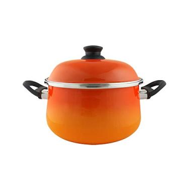 Imagem de Caçarola Bojuda c/Alças 20 Esmaltada Laranja degradê - 2650 ml - Ewel