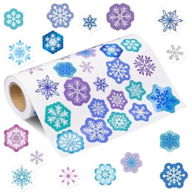 Imagem de Tenceur 1000 Pcs Christmas Roll Stickers Self Adhesive Winter Snowflakes Stickers Funny Cartoon Xmas Adhesive Decorative Seal for Teachers Envelopes Scrap Booking Christmas Party Gifts, 55 Designs